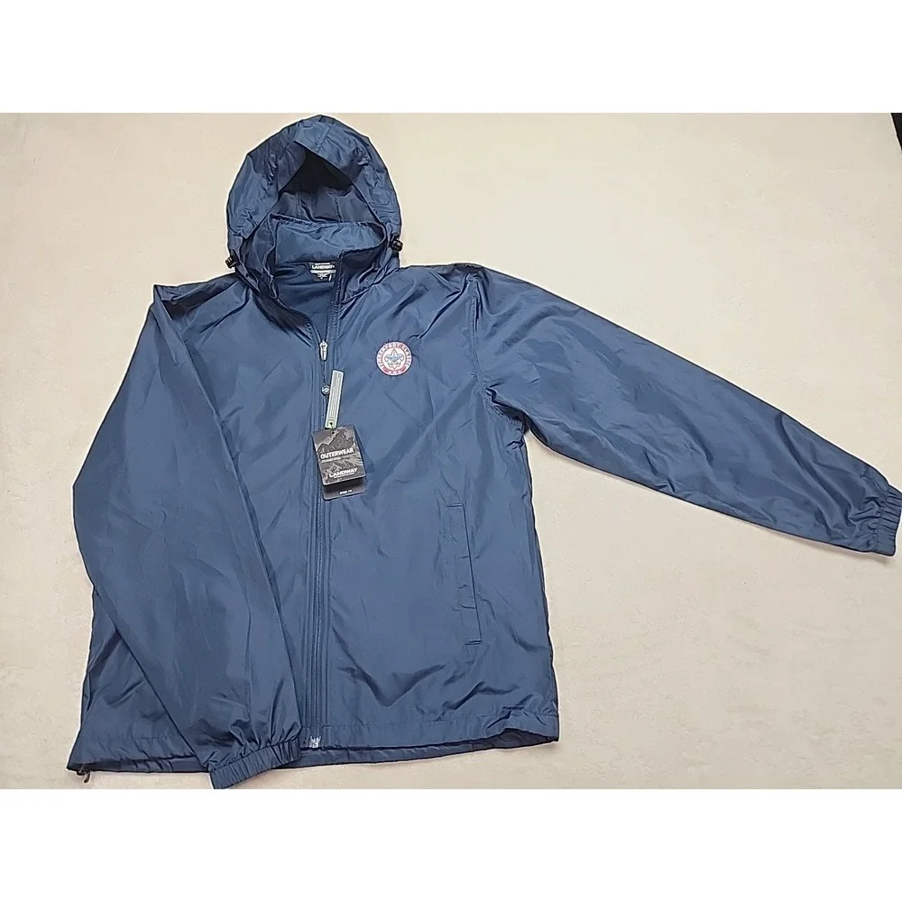 Landway Outerwear Jacket W/hood NWT Embroidered Tenderfoot Classic On Chest Navy